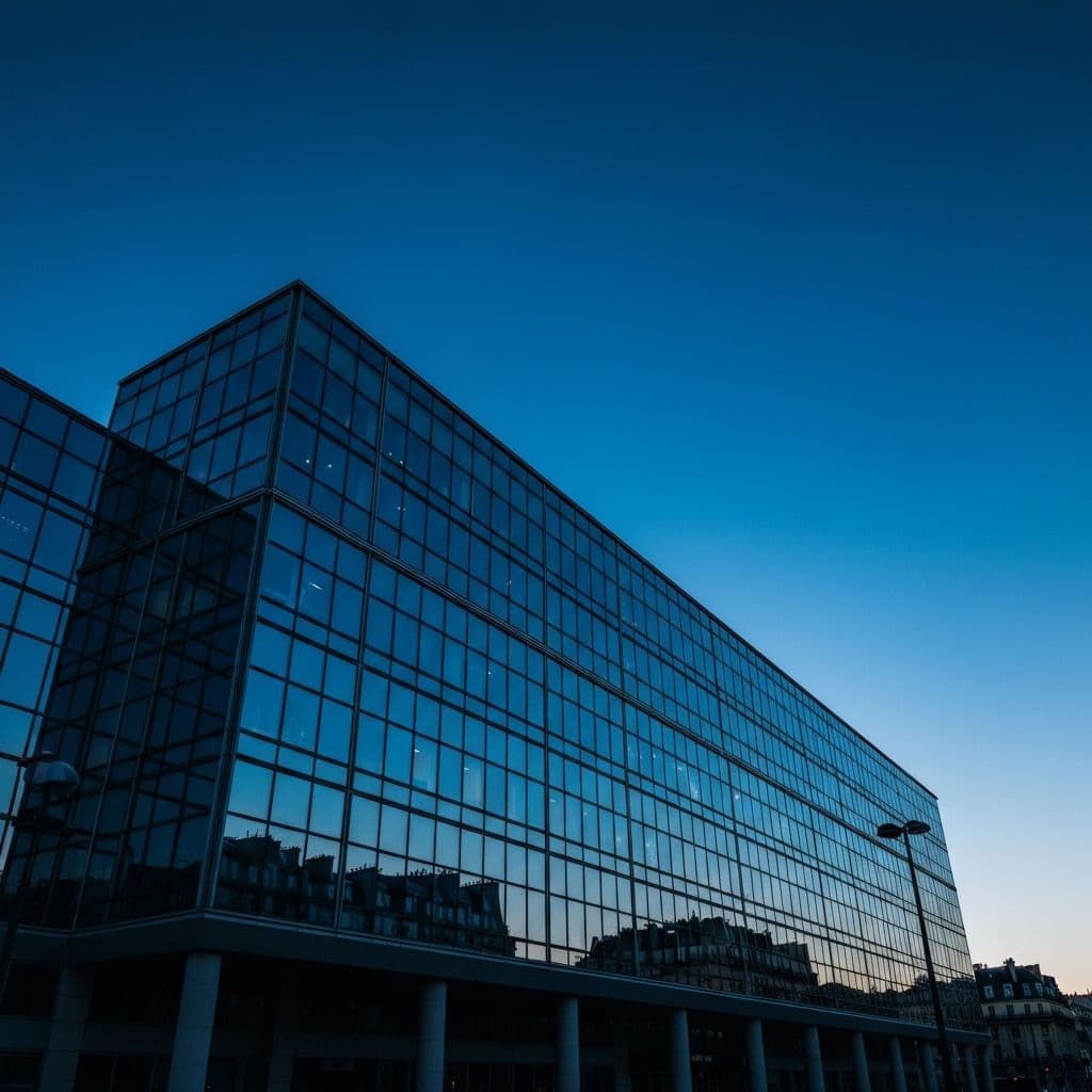 Façade en verre d'un immeuble moderne