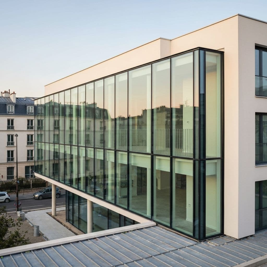 Pose de vitrage sur immeuble
